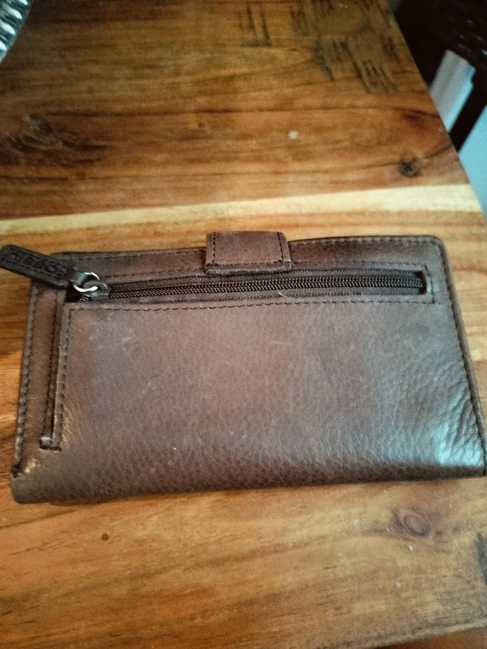 Fossil Brown Leather Women's Wallet - Snap Closure